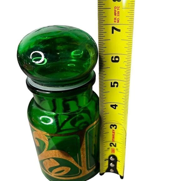 Belgian Green Glass Apothecary Jar w/ Bubble Stopper. Vintage. - Picture 6 of 6